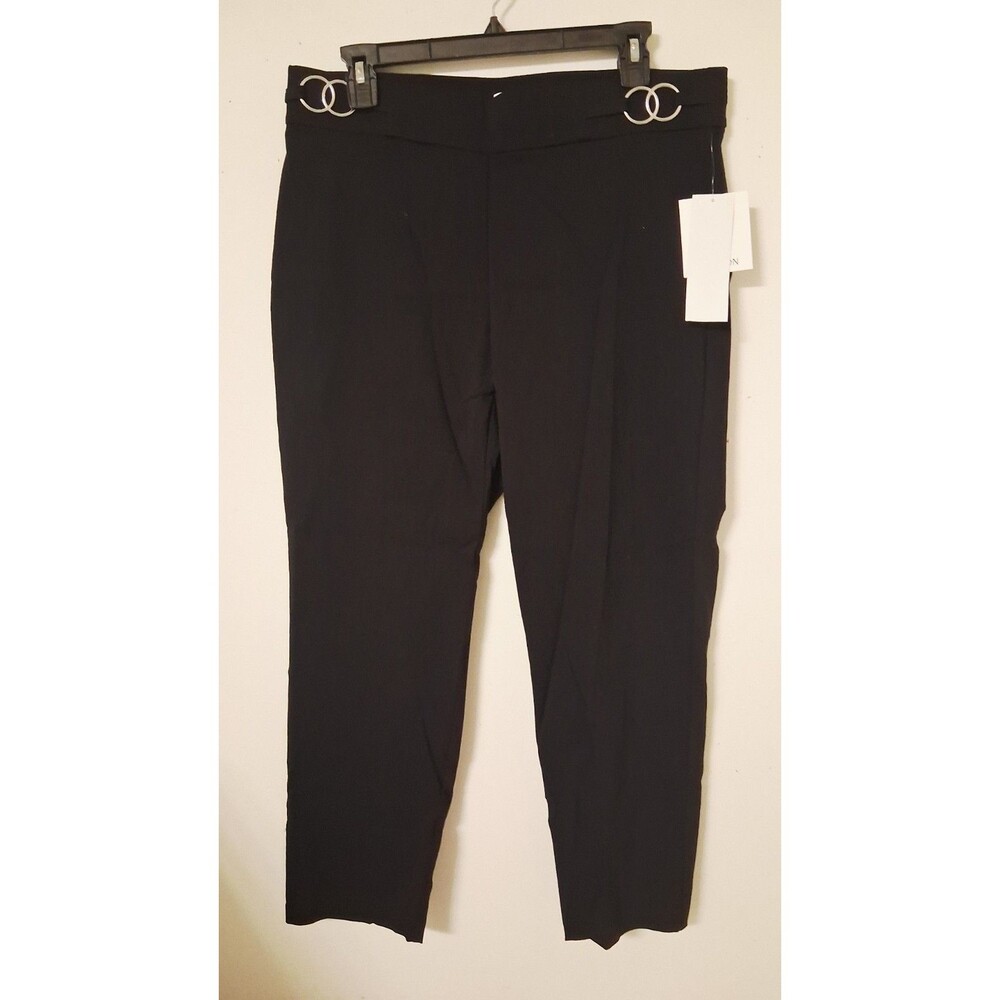 89th & Madison Women's Comfort Waist Stretch Pull On Pants Ankle Black NWT 34×25
